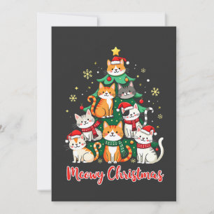 Vrolijk Kerstfeest Grappig Kerstkitten Kerstboom Kaart