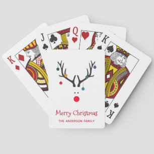 Vrolijk kerstfeest, grappig rendierwit pokerkaarten