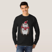 Vrolijk Kerstfeest Grappig Schattige Hedgehog Sant T-shirt (Voorkant volledig)