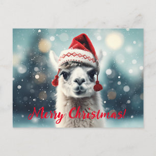 Vrolijk Kerstfeest Grappig Schattige Lllama Alpaca Feestdagenkaart