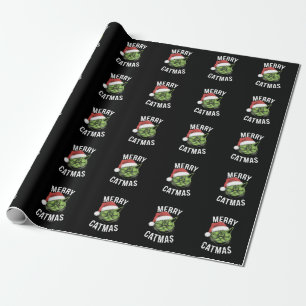 Vrolijk Kerstfeest Grappige Kattenliefhebbers Kers Cadeaupapier
