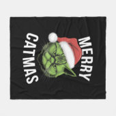 Vrolijk Kerstfeest Grappige Kattenliefhebbers Kers Fleece Deken (Voorkant (Horizontaal))