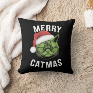 Vrolijk Kerstfeest Grappige Kattenliefhebbers Kers Kussen