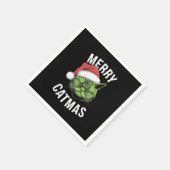 Vrolijk Kerstfeest Grappige Kattenliefhebbers Kers Servet (Hoek)