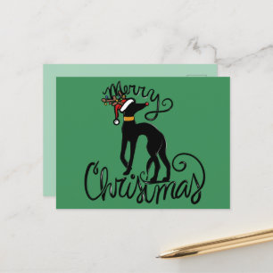 Vrolijk kerstfeest Greyhound rendier Briefkaart