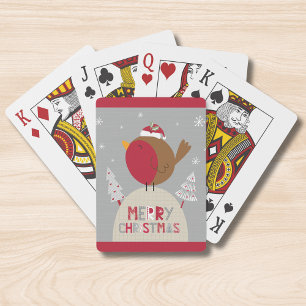 Vrolijk kerstfeest grillige Robin Pokerkaarten