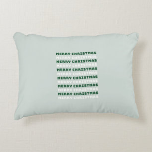 Vrolijk kerstfeest, groene kerstkunst, feestdag accent kussen