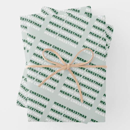 Vrolijk kerstfeest, groene kerstkunst, feestdag inpakpapier vel (In situ)