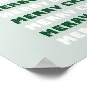 Vrolijk kerstfeest, groene kerstkunst, feestdag poster (Hoek)