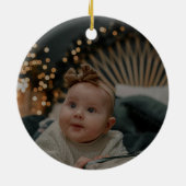 Vrolijk Kerstfeest Groene Pagode Kerstboom 1Foto Keramisch Ornament (Achterkant)