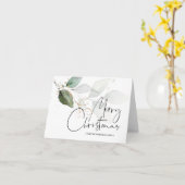 Vrolijk kerstfeest Groet moderne eucalyptus Kaart (Gele Bloem)