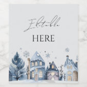 Vrolijk kerstfeest groet wijn etiket (Enkel label)