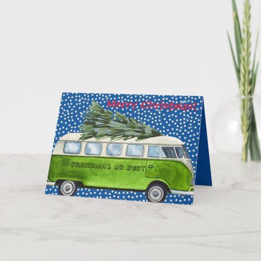 Vrolijk kerstfeest, grootmoeder of gebust geperson feestdagen kaart (Voorkant)