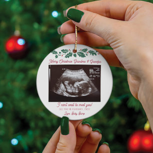 Vrolijk kerstfeest grootouders Ultrasound zwangers Keramisch Ornament