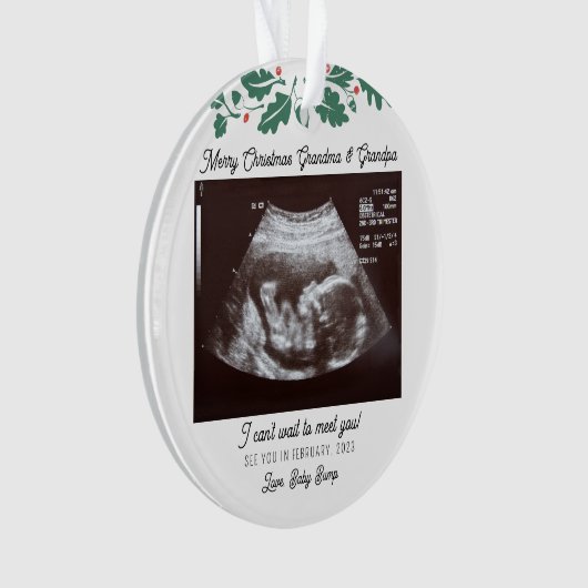 Vrolijk kerstfeest grootouders Ultrasound zwangers Ornament (voorkant)