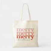 Vrolijk Kerstfeest Groovy Retro Tote Bag (Voorkant)