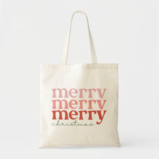 Vrolijk Kerstfeest Groovy Retro Tote Bag (Voorkant)