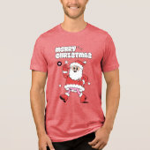 Vrolijk kerstfeest - Groovy Santa Strut Tri-Blend Shirt (Voorkant)