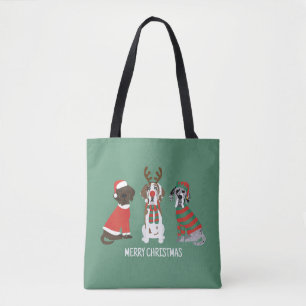 Vrolijk Kerstfeest Grote Deen Honden Draagtas