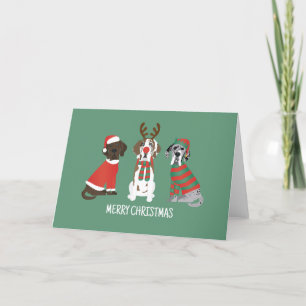 Vrolijk Kerstfeest Grote Deen Honden Feestdagen Kaart