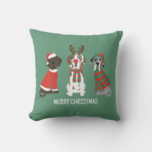 Vrolijk Kerstfeest Grote Deen Honden Kussen