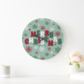 Vrolijk kerstfeest grote klok (Huis)