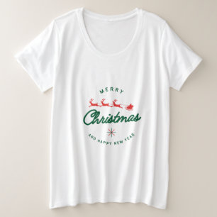 Vrolijk kerstfeest grote maat t-shirt