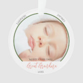 Vrolijk Kerstfeest Grote Oma Fotoscript Ornament (voorkant)