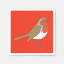 Vrolijk Kerstfeest Grote Rode Robin Servetten