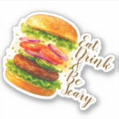 Vrolijk Kerstfeest Halloween Nieuwjaar Sticker (Voorkant)