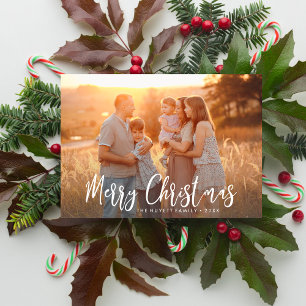 Vrolijk kerstfeest Handbeletterd Script Vakantie F Feestdagenkaart
