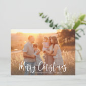 Vrolijk kerstfeest Handbeletterd Script Vakantie F Feestdagenkaart (Staand voorkant)