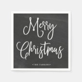 vrolijk kerstfeest | Handgeschreven script op scho Servet (Voorkant)