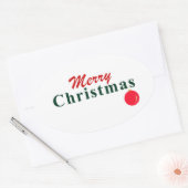 Vrolijk kerstfeest, hangend Ornament Elegant Moder Ovale Sticker (Envelop)