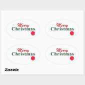 Vrolijk kerstfeest, hangend Ornament Elegant Moder Ovale Sticker (Vel)