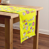 Vrolijk kerstfeest Happy Birthday Table Runner Korte Tafelloper (Voorbeeld)