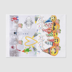 Vrolijk kerstfeest Happy Birthday Tissue Paper Tissuepapier