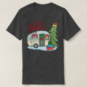 Vrolijk kerstfeest Happy Camper Funny Camping Life T-shirt (Design voorkant)