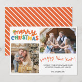 Vrolijk kerstfeest Happy Nieuwjaar Foto (Voorkant / Achterkant)