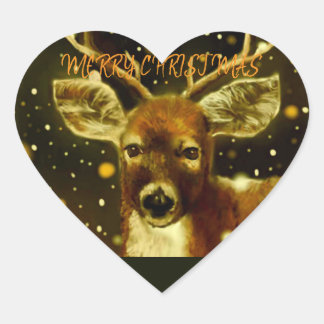 Vrolijk kerstfeest hart sticker