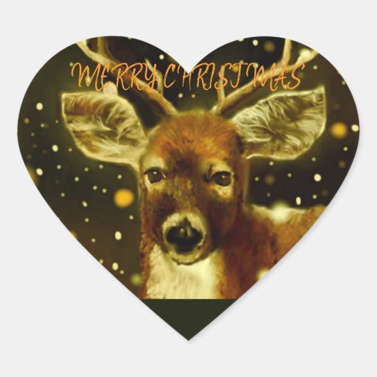 Vrolijk kerstfeest hart sticker (Voorkant)