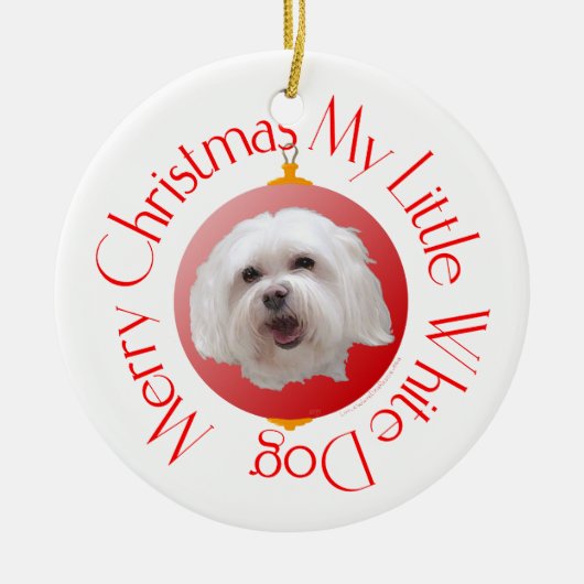 Vrolijk kerstfeest Havanese Keramisch Ornament (Voorkant)