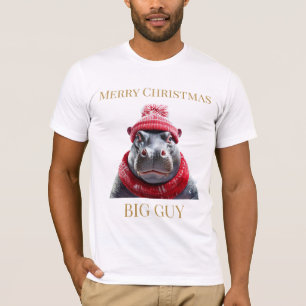 Vrolijk Kerstfeest Hippo beanie en sjaal Hoodie T-shirt