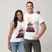 Vrolijk Kerstfeest Hippo Kerstmuts en sjaal T-shirt (Unisex)