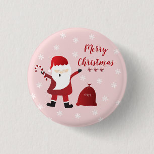 Vrolijk kerstfeest Ho Ho Santa Claus Ronde Button 3,2 Cm