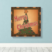 Vrolijk Kerstfeest Holiday Tree Canvas (Insitu (Houten vloer))