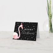 Vrolijk kerstfeest | Holiday Tropical Flamingo Kaart (Voorkant)
