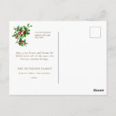 Vrolijk kerstfeest  Holly Berries met bericht Briefkaart (Achterkant)