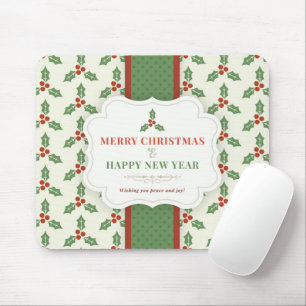 Vrolijk kerstfeest Holly Berry Muismat