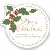 Vrolijk kerstfeest Holly en Berry Label (Voorkant)